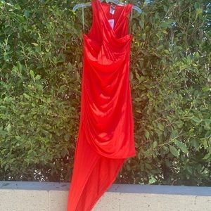 Bright Red Orange Summer Dress
